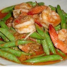 กุ้งผัดน้ำพริกกะปิ