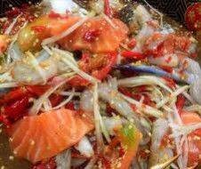 ตำปูปลาร้า ทะเล+แซลมอน