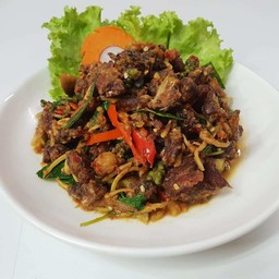 ผัดเผ็ดปลาไหลราดข้าว