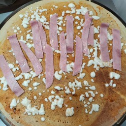 Pizza Sauce + Ham + Stretchy Cheese