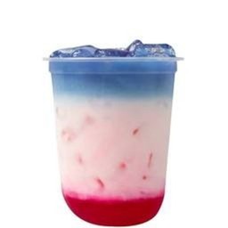 นมสดอัญชัญมิลค์สตอเบอรี่เย็น