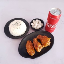 ECO Set ข้าว+ ไก่ 3 ชิ้น +โค้ก