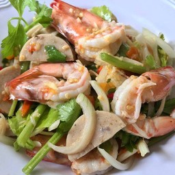ยำไก่ยอ+กุ้งสุก