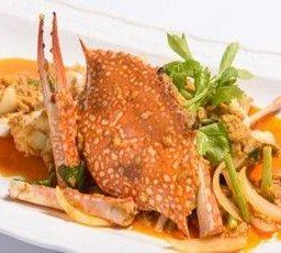 ปูม้าผัดผงกระหรี่ Blue Crab stir fry Curry Powder Sauce