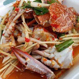ยำกุ้งสด+ปูสุก