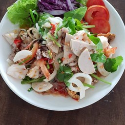 ยำวุ้นเส้นหมูสับหมูยอ