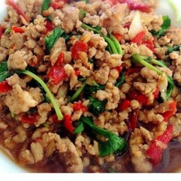 ผัดกะเพราหมูสับ(เปฺ็นกับ)
