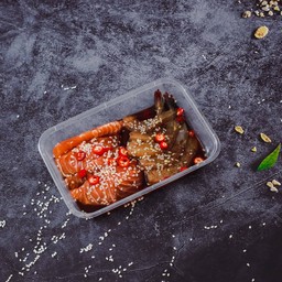 กุ้งดองซีอิ๊ว + แซลม่อนดองซีอิ๊ว 