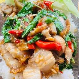 ข้่าวกระเพราหมูกรอบ