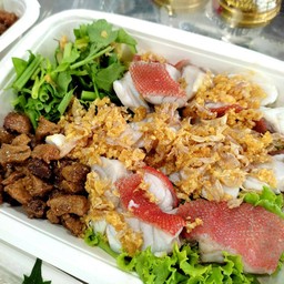 ลวกจิ้ม เนื้อปลาเก๋าเพลิง