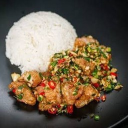 เมนู หมูกรอบคั่วพริกเกลือ