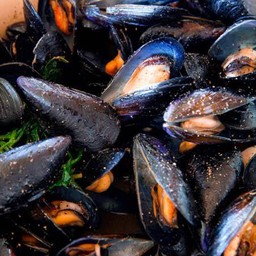 Steamed Mussels in White Wine Sauce