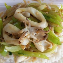 ผัดพริกหยวกปลาหมึก