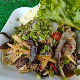 ตำมะละกอปูปลาร้ากุ้งสด