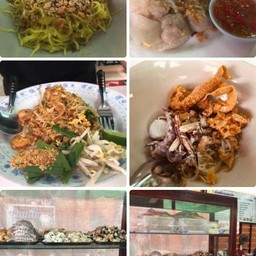 เส้นหมี่ขาว ผัด ปู+กั้ง