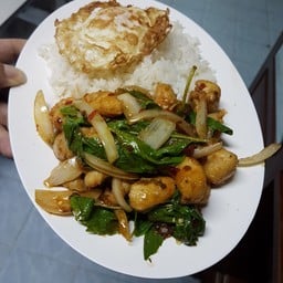 กะเพราไก่ราดข้าว