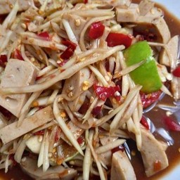 ตำปูปลาร้าหมูยอ