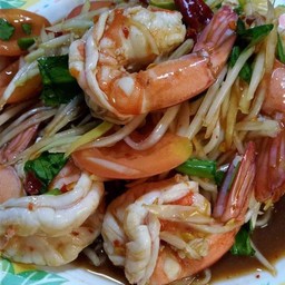 ตำปูปลาร้ากุ้งลวก
