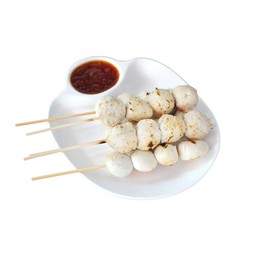 ลูกชิ้นหมูหรือเนื้อปิ้ง