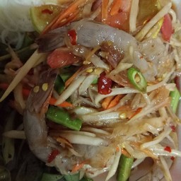 ตำกุ้งสดใส่ปลาร้านัวๆต้องลอง