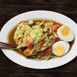 ตำแตงไข่ต้มปูปลาร้า