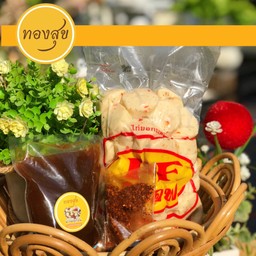 ยอไก่กะเพรา (1กก.)+เเถมน้ำจิ้มทองสุข