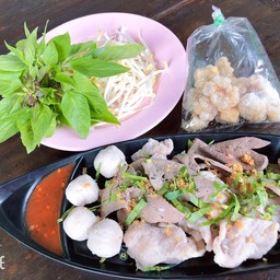 ลวกจิ้ม -หมูนุ่ม,ลูกชิ้น,ตับหมู