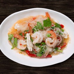 ยำวุ้นเส้นทะเล (Spicy glass noodle and seafood salad)