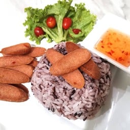 ข้าวหน้าไส้กรอกทอดเจ