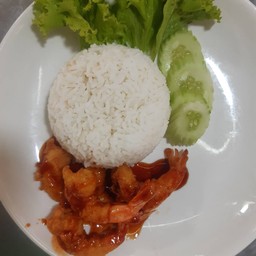 ข้าวหน้ากุ้งทอดพริกเกาหลีจ้า