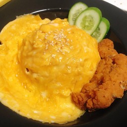 ข้าวไข่ข้น+ไก่ทอด
