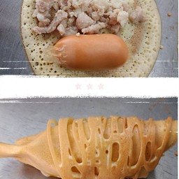 โตเกียวหมูสับ + ไส้กรอกรมควันหนังกรอบ