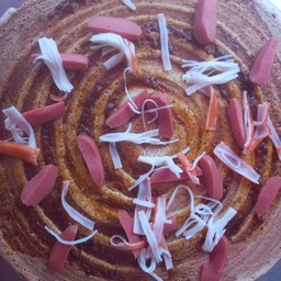 เครปพริกเผาไส้กรอกปูอัด