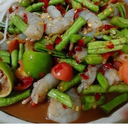 ตำถั่ว กุ้งสด