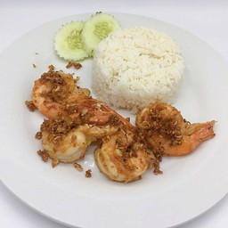 ข้าวกุ้งกระเทียม