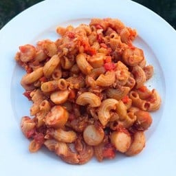 ผัดมักกะโรนี หมูชิ้น/ไก่ชิ้น/หมูสับ