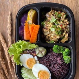 ป่นเห็ดออรินจิย่าง+ไข่ต้ม