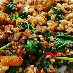 กะเพราหมูสับ +++แบบกับข้าว+++