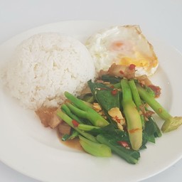 Stir Fried Kale On Rice