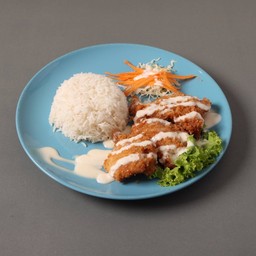ข้าวปลาทอดสลัดครีม