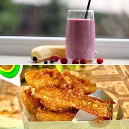 กล้วยทอด คู่ มิกซ์เบอรี่ปั่น