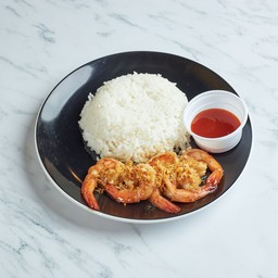 ข้าวราดทอดกระเทียม