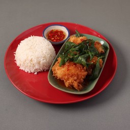 กะพงสามรสราดข้าว