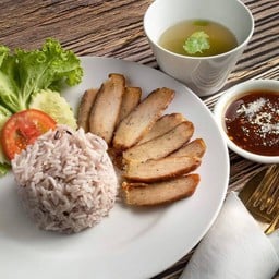 ข้าวหมูย่างน้ำจิ้มแจ่ว