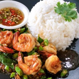 ข้าวกะเพรากุ้ง