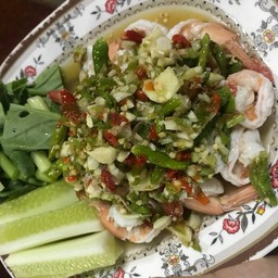 กุ้งนึ่งมะนาว