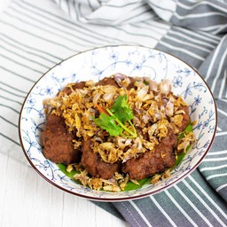หมูบด ไก่บด ทอดปรุงรส