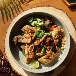 ปลากระพงทอดลุยสวน