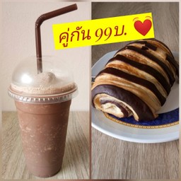 โกโก้ปั่น แก้วใหญ่ คู่แปงโอบราวนี่