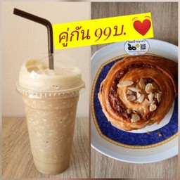 เอสเปรสโซ่ปั่น แก้วใหญ่ คู่ชินนามอลโรล